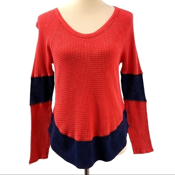 Free People Diamond Dozen Waffle Knit Thermal Top - Picture 2 of 11